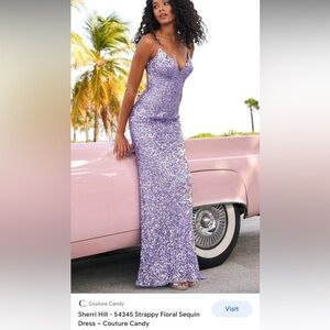 Sherri Hill Purple Sequin Prom Dress